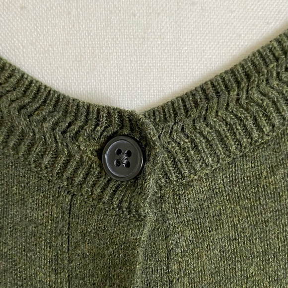 Banana Republic Green Lyocell Blend Button Long Sleeve Crew Neck Sweater- Sz-S - Picture 3 of 16